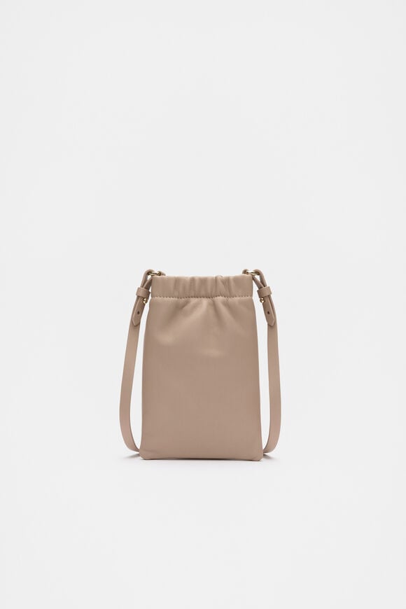 Leather Rouched Crossbody  Cookie  hi-res