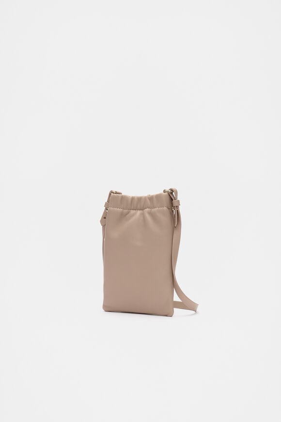 Leather Rouched Crossbody  Cookie  hi-res
