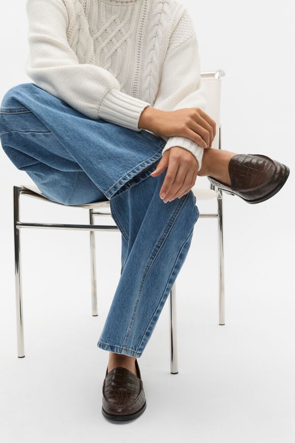 Nella Loafer  Dark Espresso Croc  hi-res