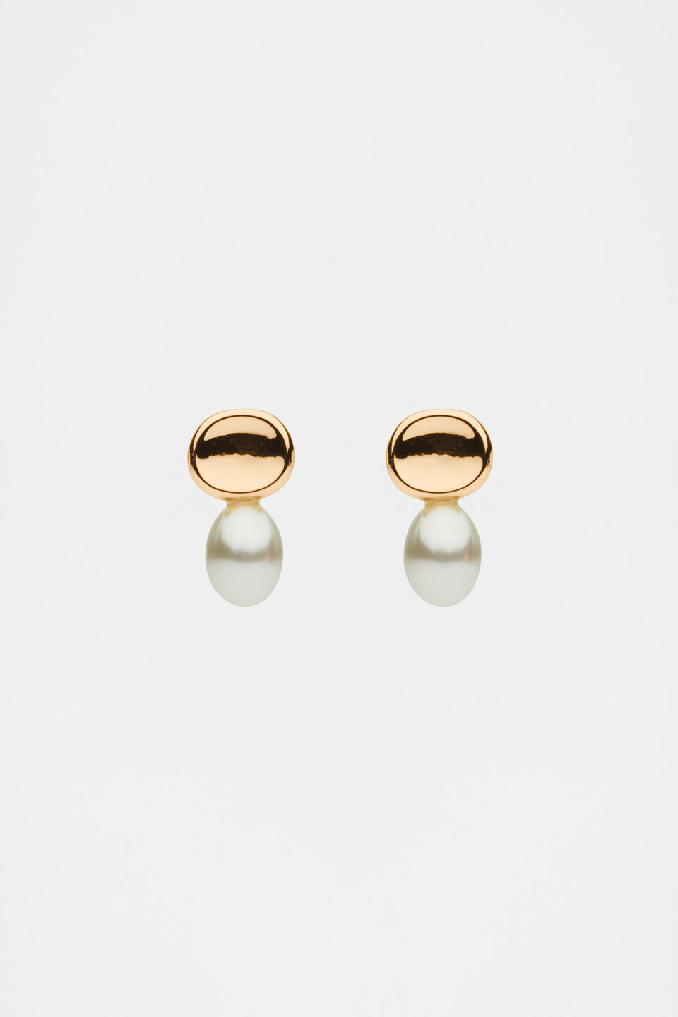 Pearl Drop Stud Earring  Gold