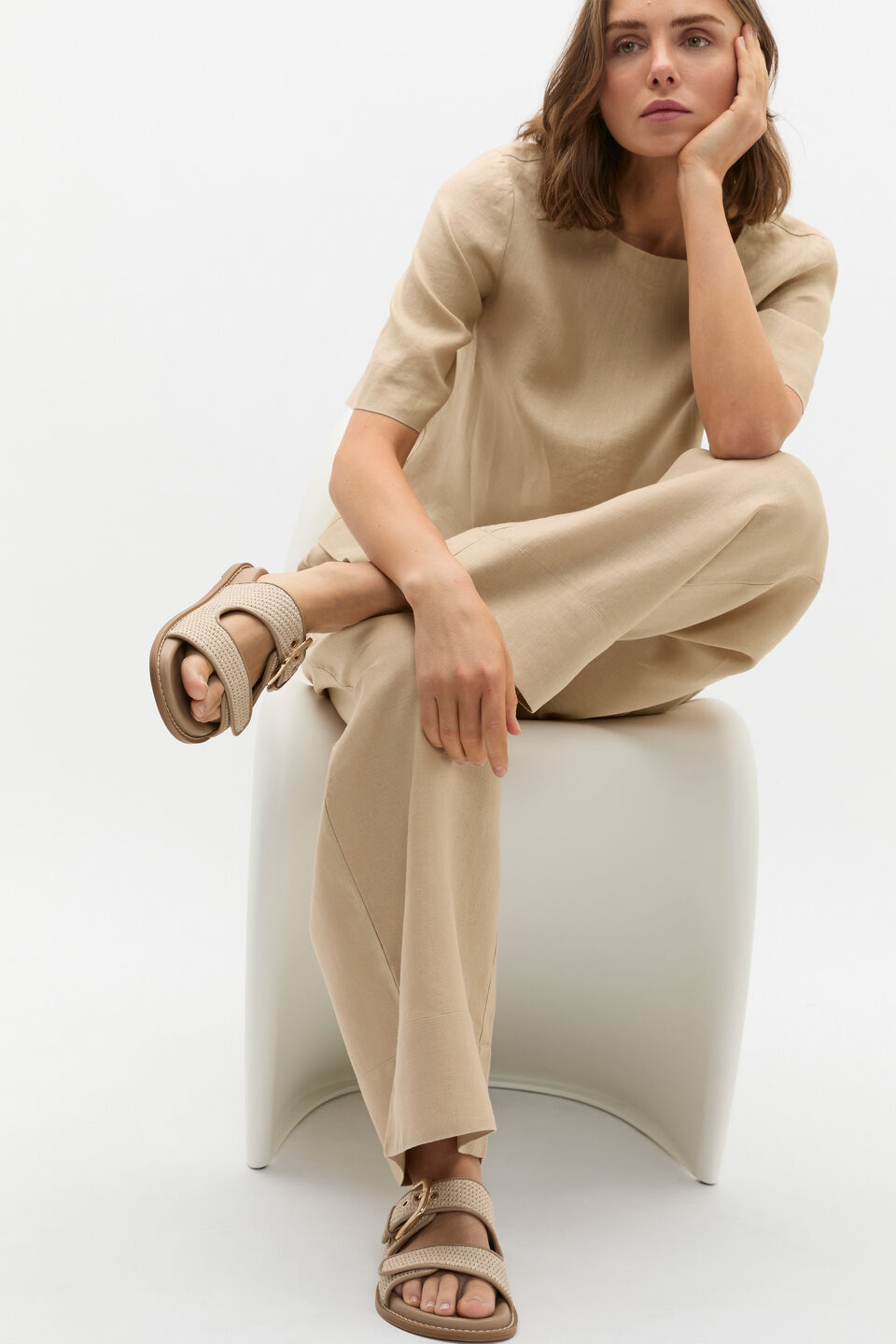 Genny Woven Slide  Iced Latte