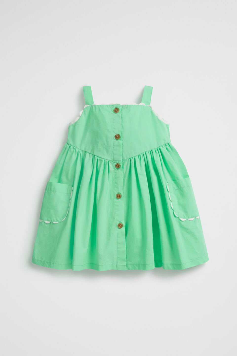 Ricrac Trim Dress  Pine Lime