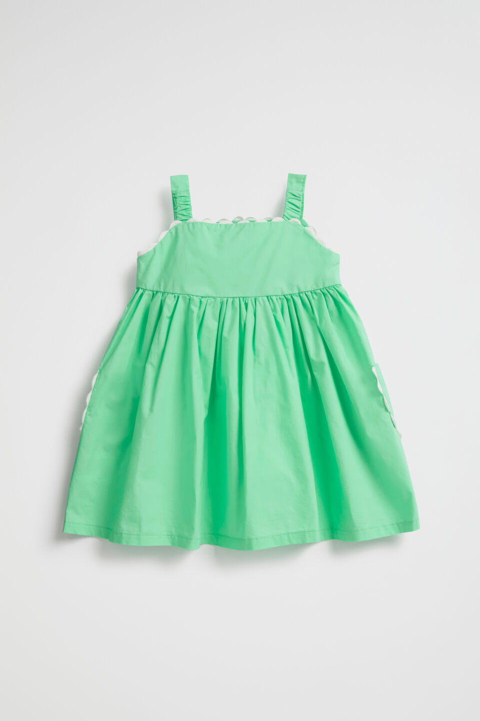 Ricrac Trim Dress  Pine Lime