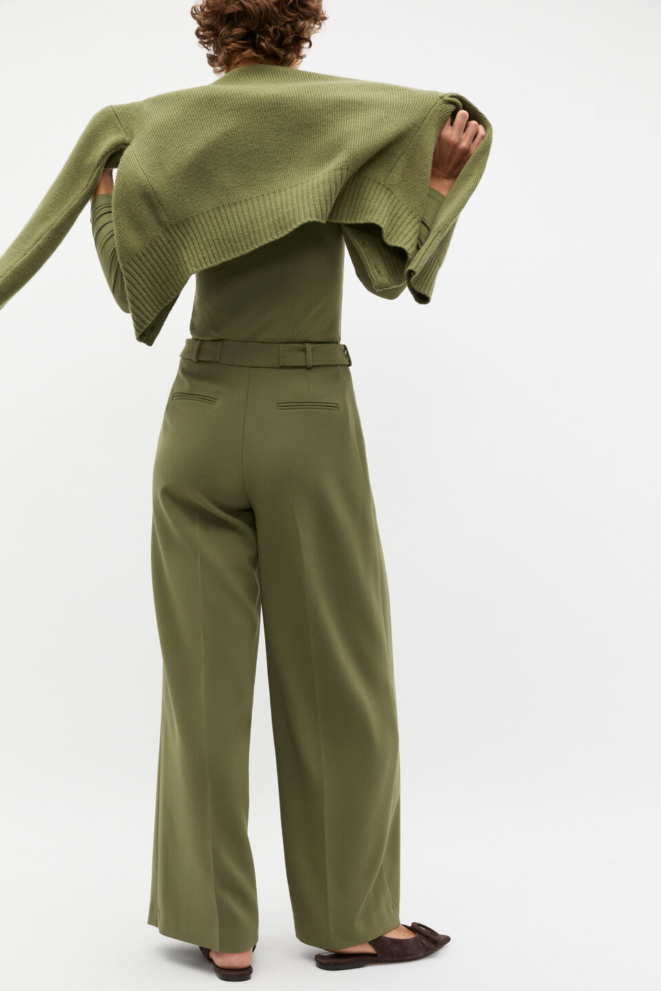 Button Tab Trouser  Rainforest