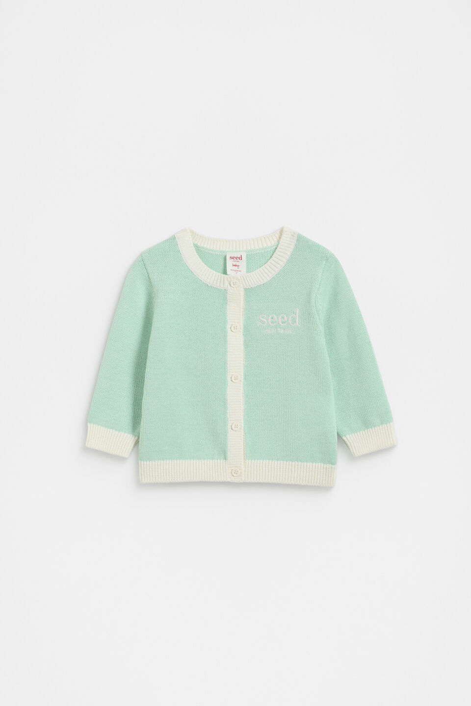 Colourblock Knit Cardigan  Mint