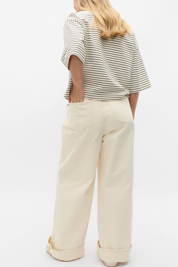 Oversized Polo Tee  Tofu Stripe  hi-res