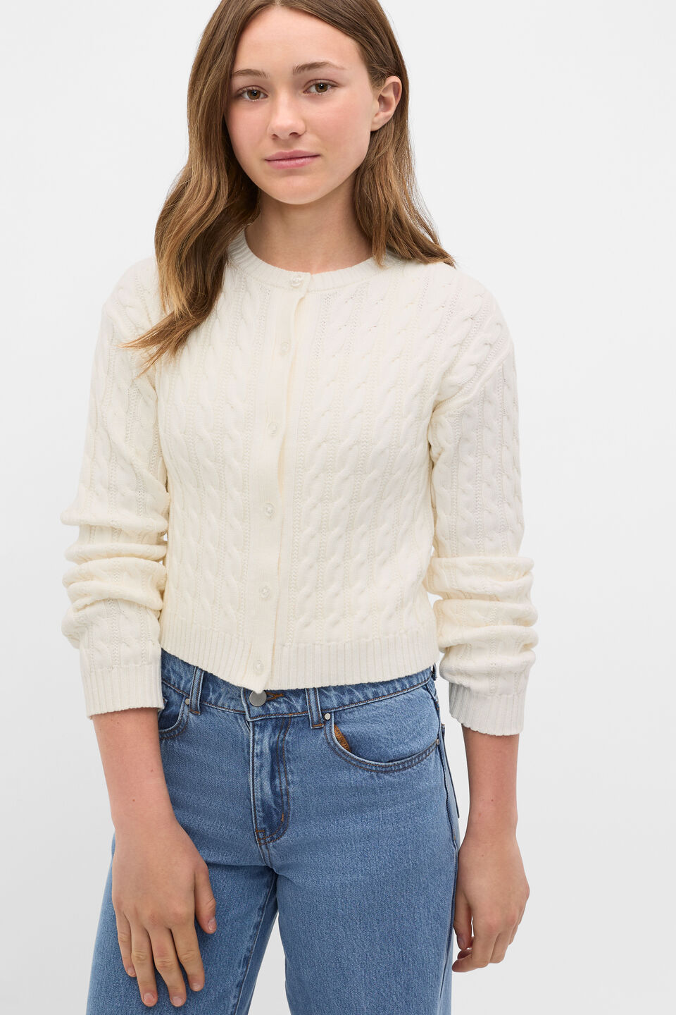 Cable Knit Cardigan  Classic Cream