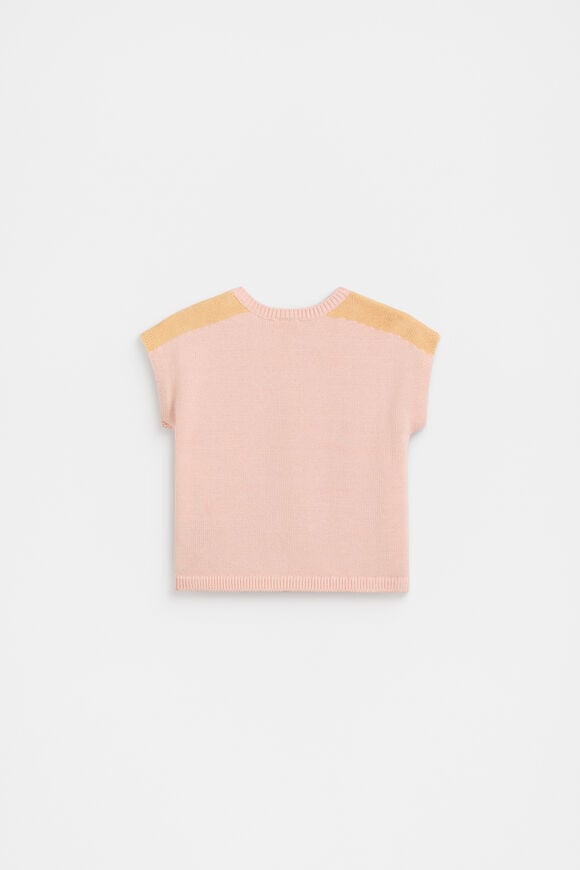 Spliced Logo Knit Tee  Pretty Pink  hi-res