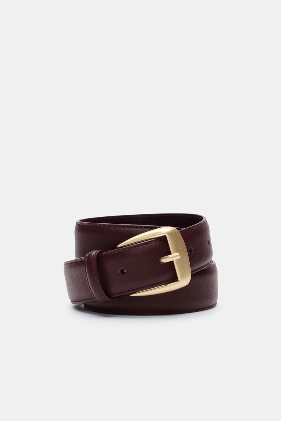Koda Leather Belt  Plum Red