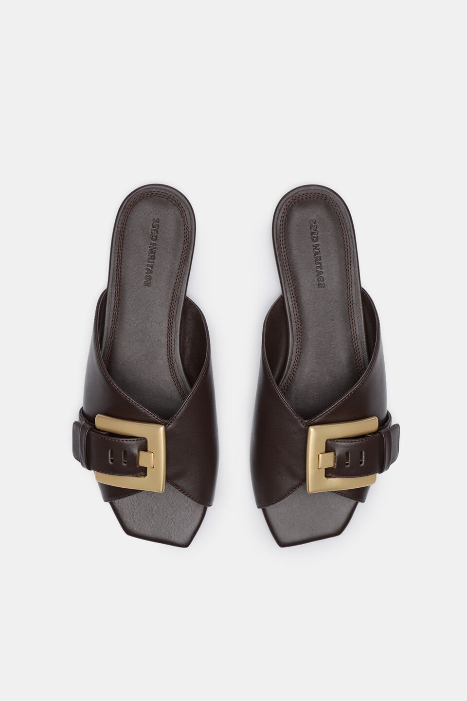 Kaya Buckle Slide  Chocolate