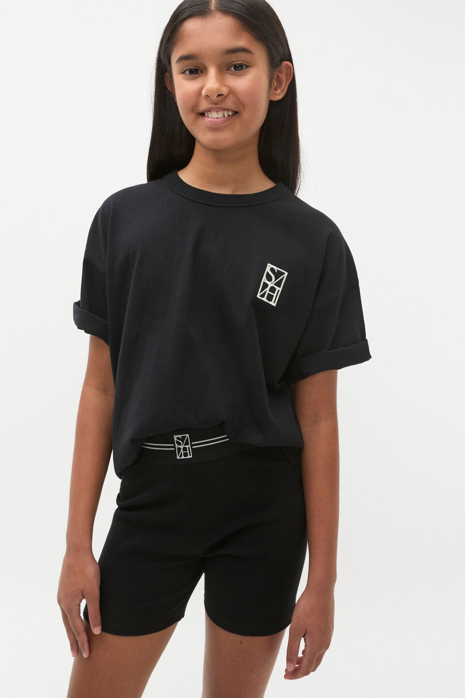 Oversized Logo Tee  Black