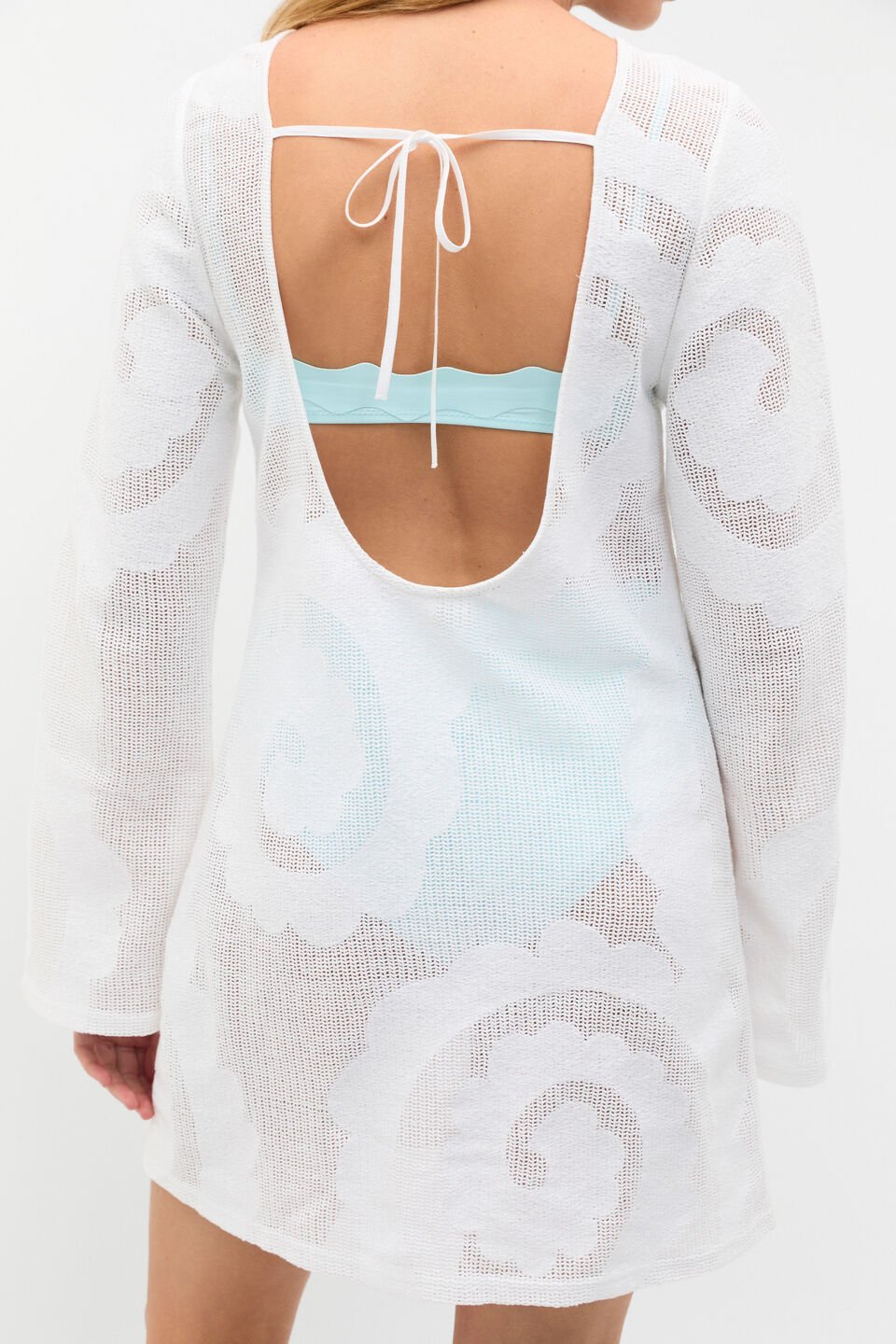 Cotton Mesh Cover Up  Whisper White