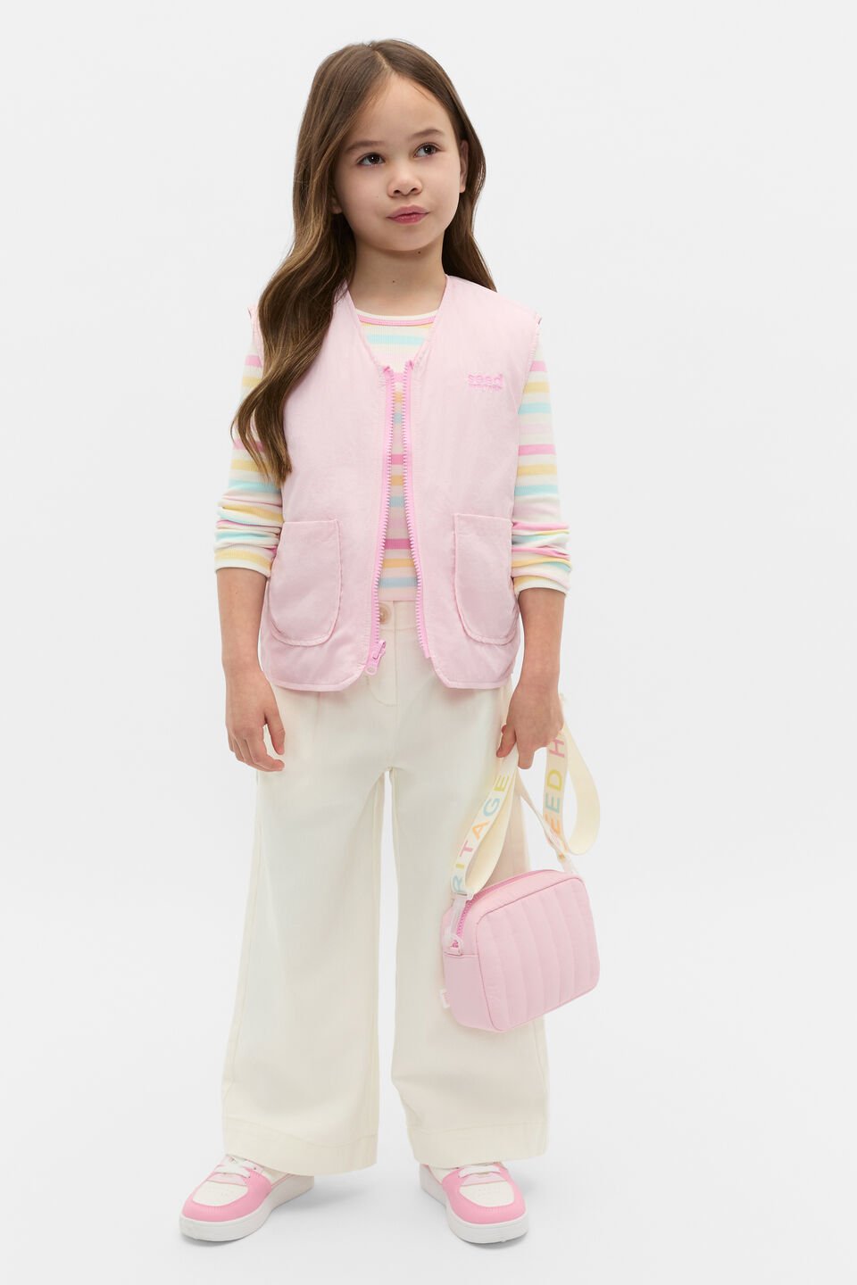 Stripe Rib Tee  Pink Lemonade