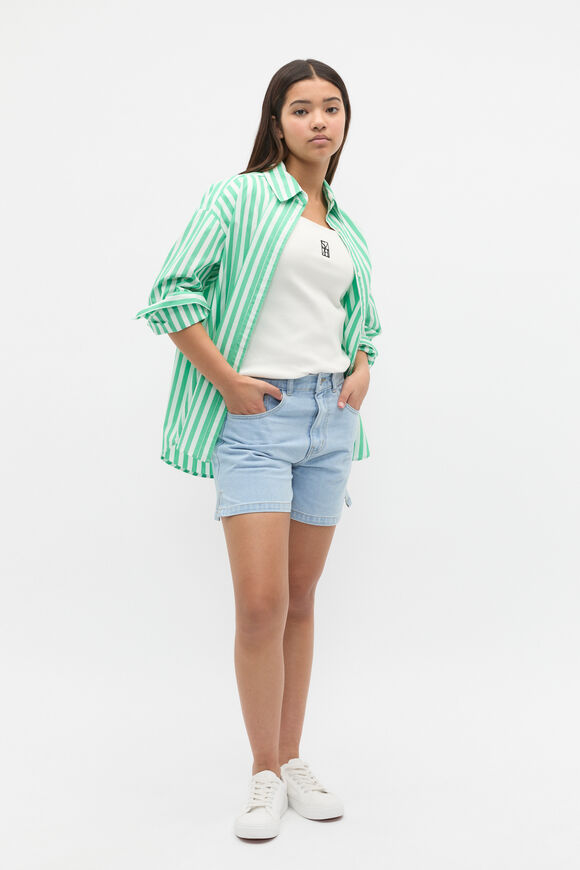 Square Neck Logo Rib Tee  Canvas  hi-res