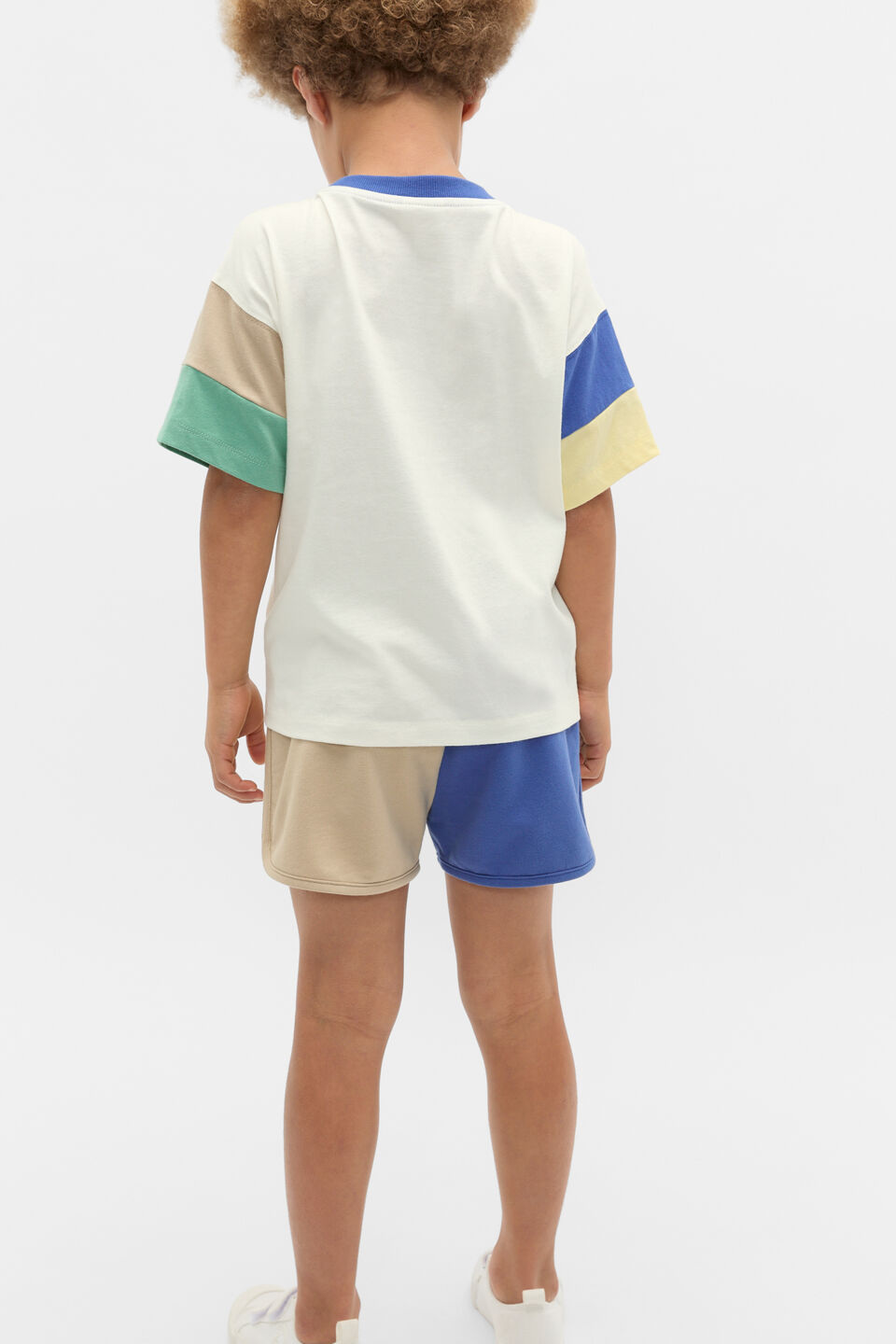 Panelled Logo Tee  Classic Cream