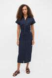 Poplin Ruched Shirt Dress  Twilight Blue  hi-res