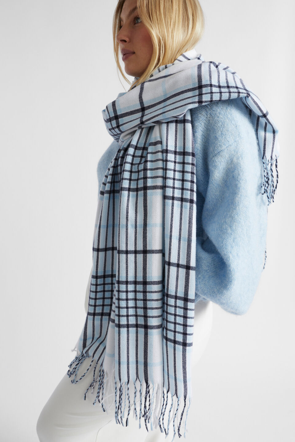 Check Woven Scarf  Capri Multi