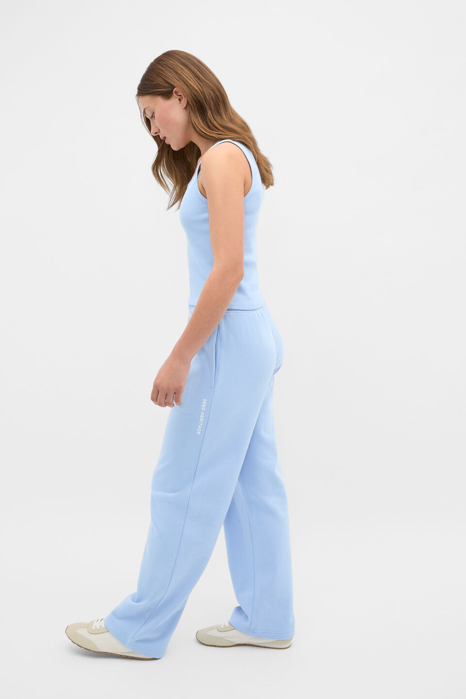 Roll Waist Logo Track Pant  Cloud Blue