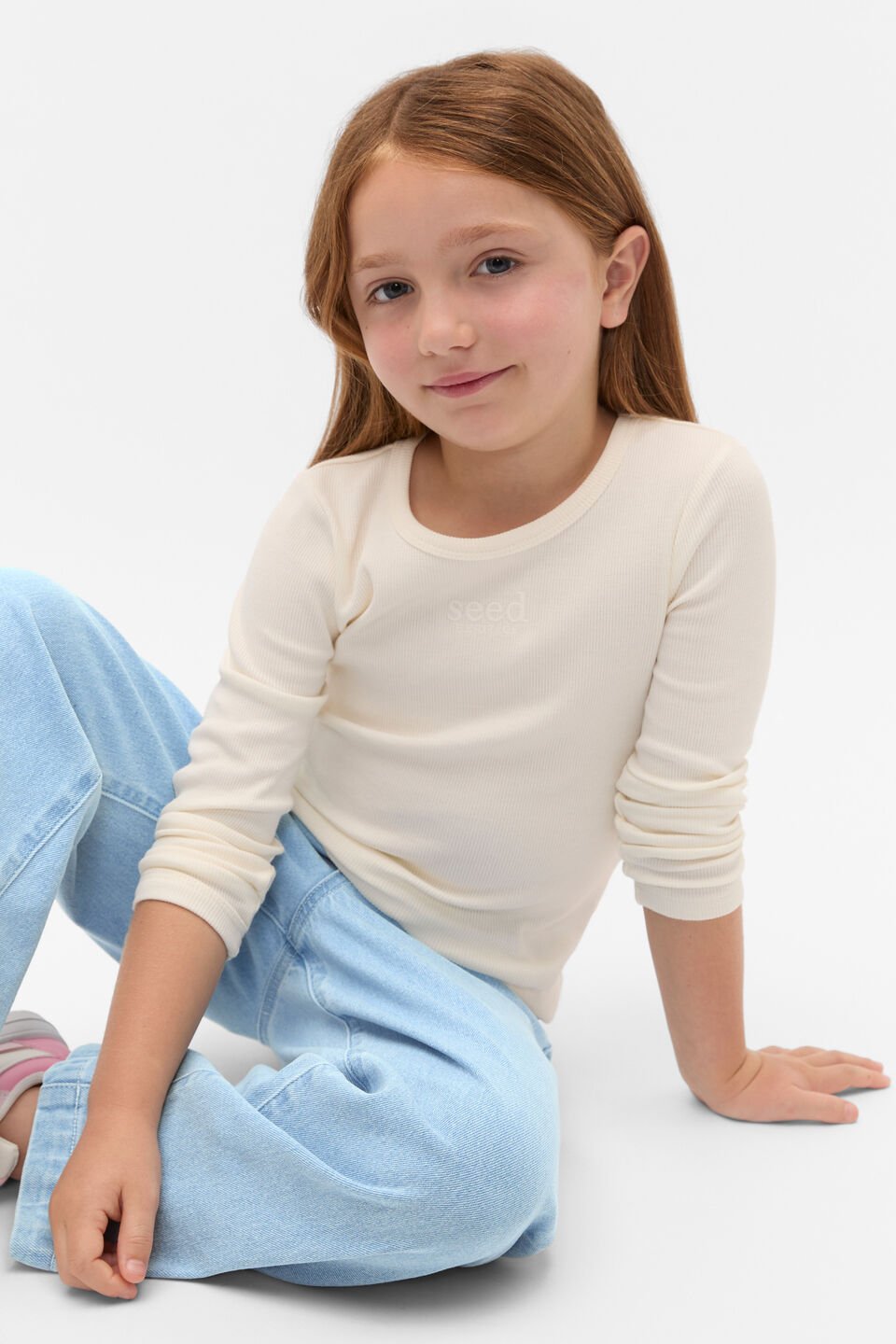 Core Logo Rib Tee  Classic Cream