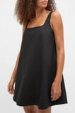 Poplin Shift Mini Dress  Black  hi-res