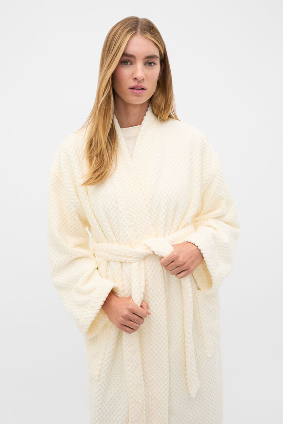 Textured Robe  Coconut Cream  hi-res