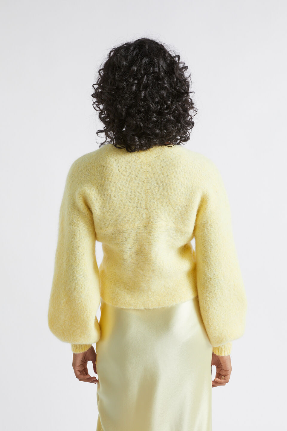 Wool Blend Wrap Sweater  Soft Butter Marle