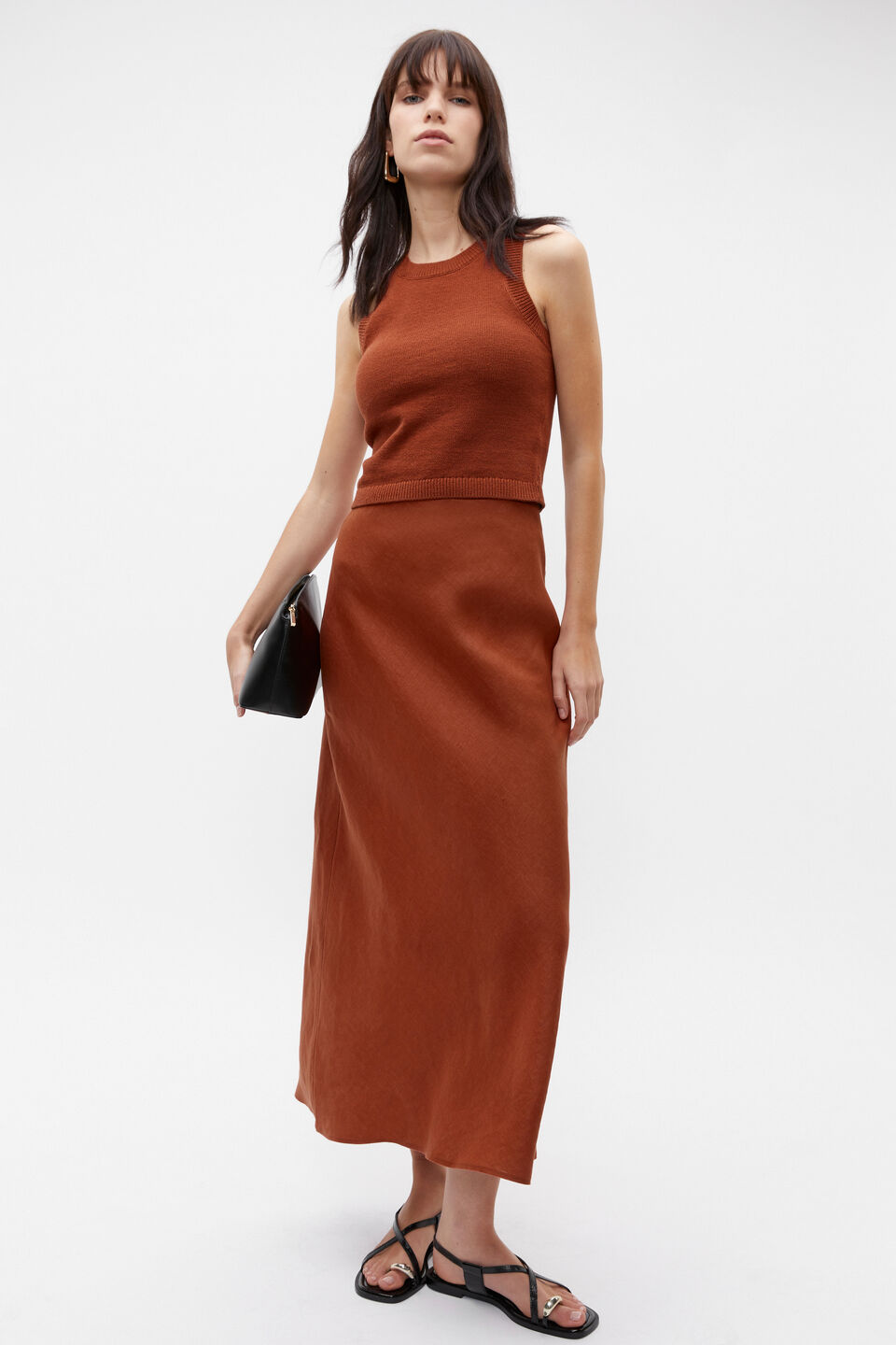 Cotton Knit Top  Russet