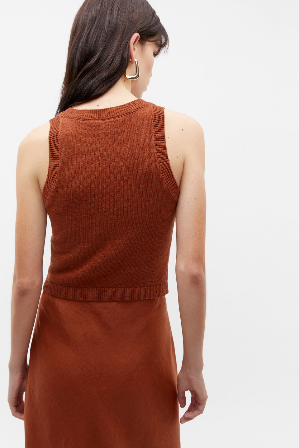 Cotton Knit Top  Russet