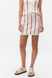 Crochet A Line Mini Skirt  Strawberry Red Stripe  hi-res