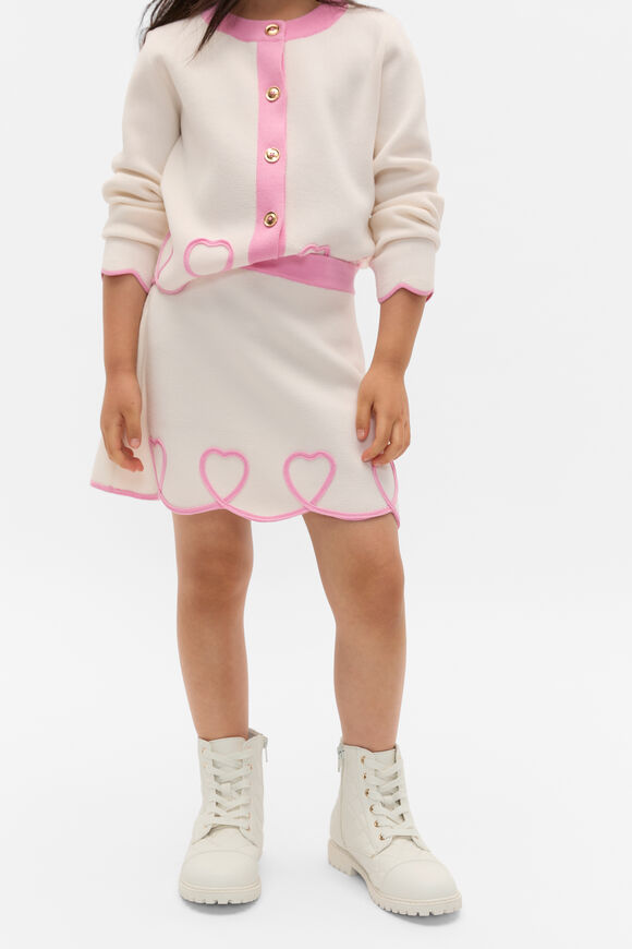 Heart Crepe Skirt  Classic Cream  hi-res