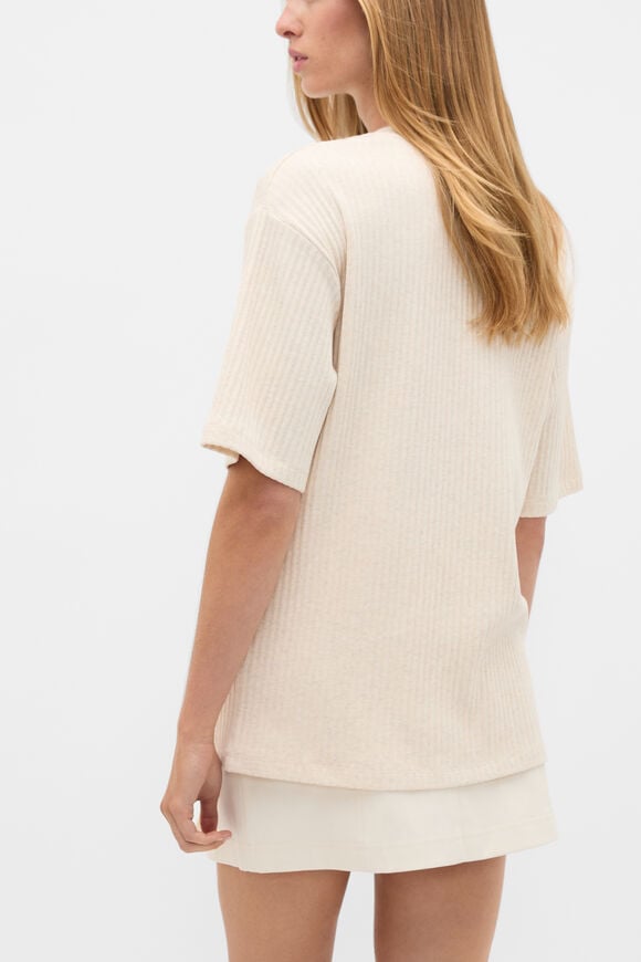 Cotton Rib Longline Tee  Mist Marle  hi-res