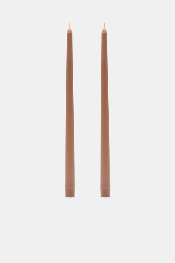 Tall Taper Candle Set of 2  Biscoff  hi-res