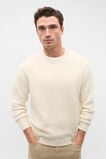 Slub Yarn Crew Neck Knit  Cream  hi-res