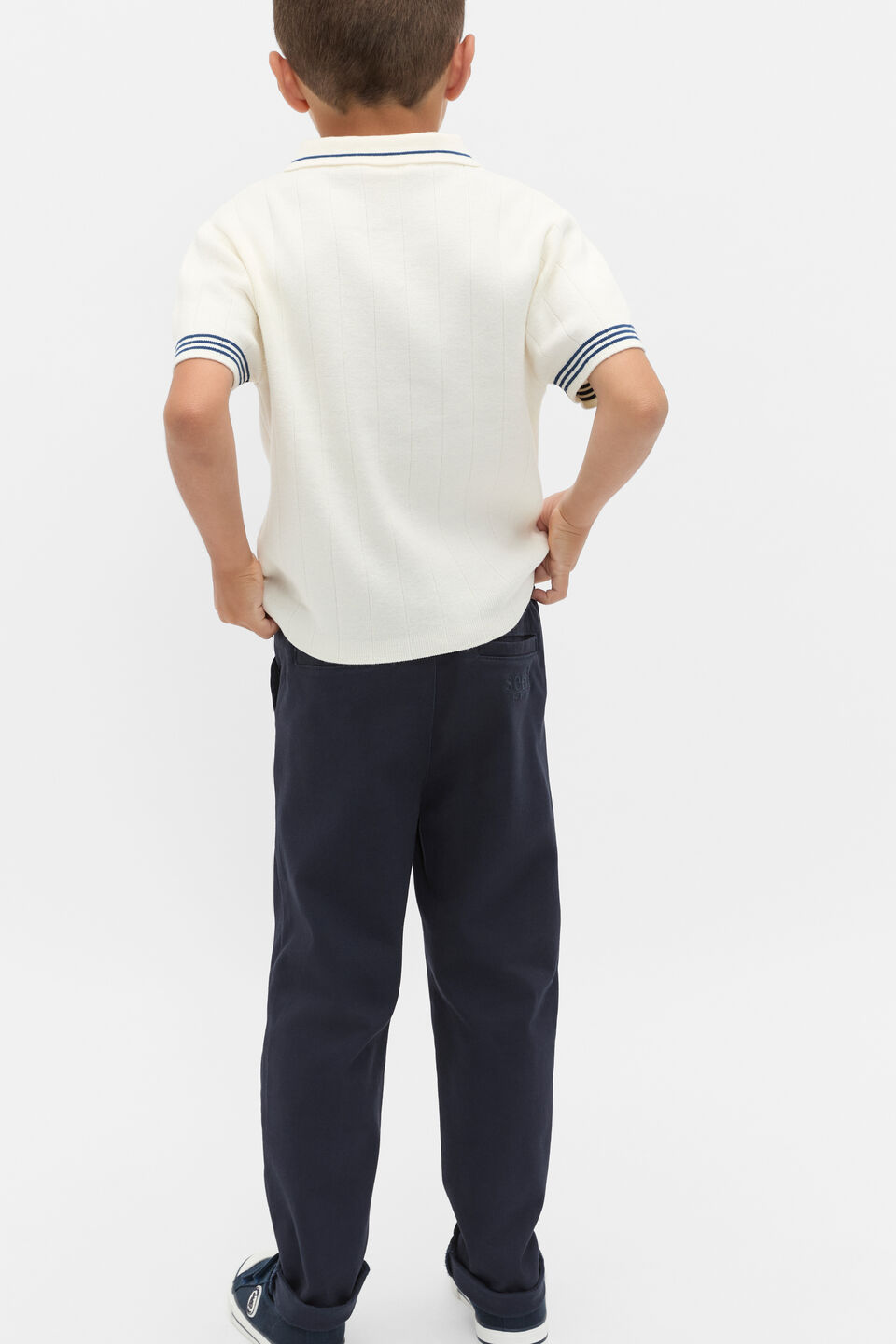 Rib Knit Polo  Classic Cream