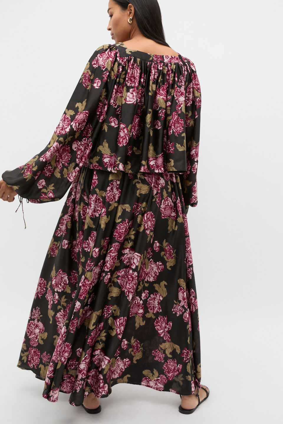 Silk Floral Square Neck Blouse  Floral Multi