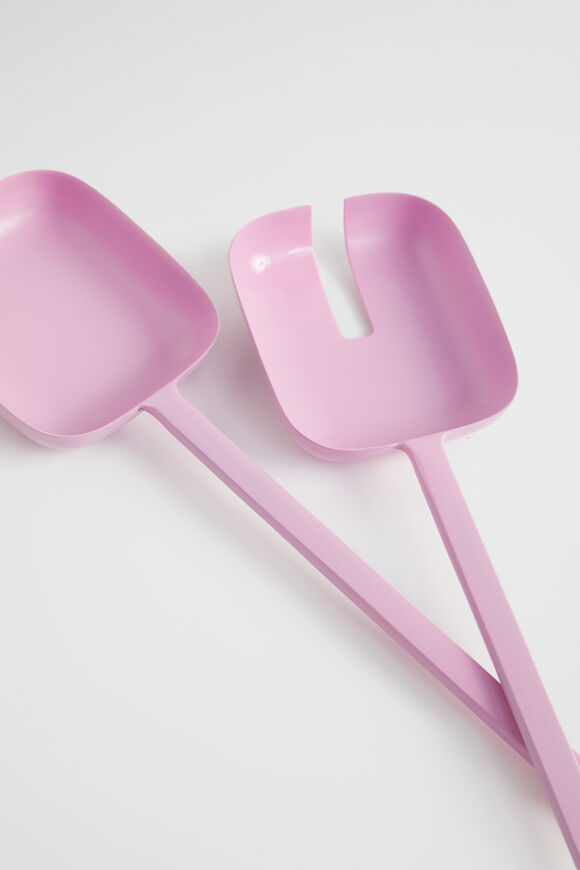 Myra Enamel Salad Servers  Candy Pink  hi-res