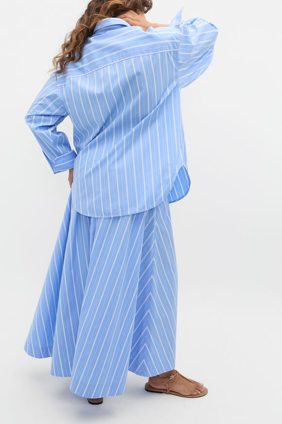 Poplin Variegated Stripe Shirt  Cornflower Blue Stripe  hi-res