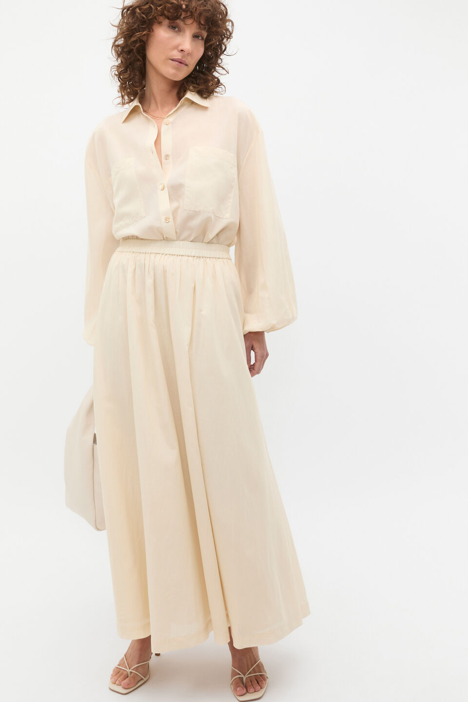 Voile Maxi Skirt  Tofu