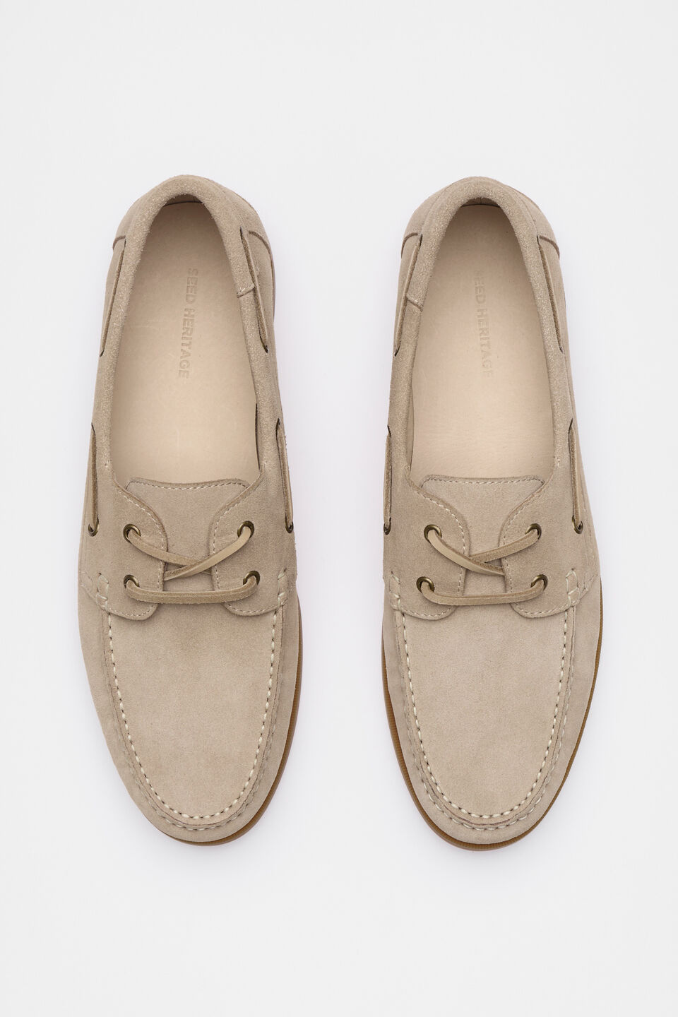 Suede Boat Shoe  Almond