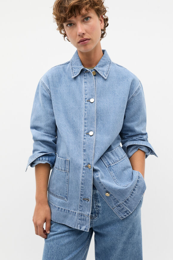 Denim Pocket Shacket  Mist Blue Wash  hi-res