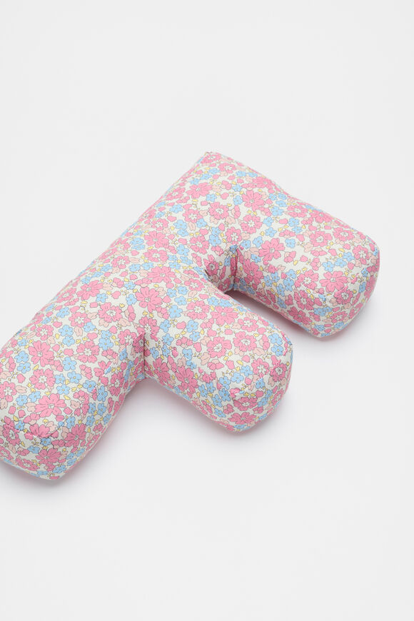 Ditsy Floral Initial Cushion  F  hi-res