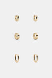 Rounded Earring Set  Gold  hi-res