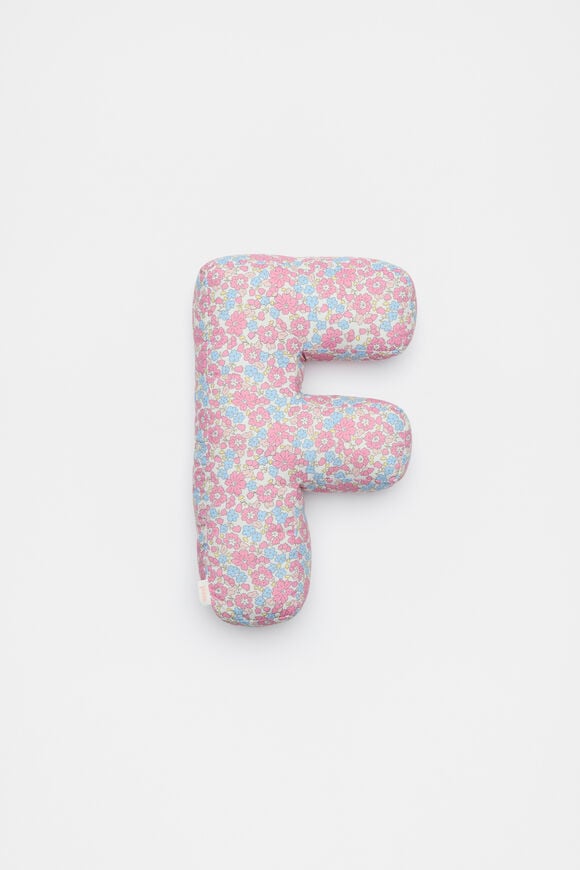 Ditsy Floral Initial Cushion  F  hi-res