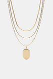 Rounded Pendant Necklace Set  Gold  hi-res