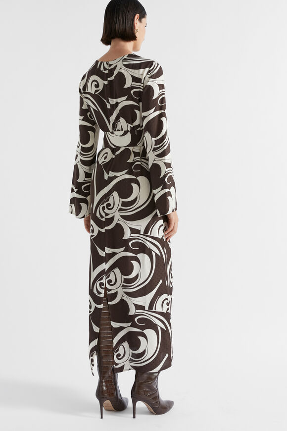 Jacquard Swirl Midi Dress  Retro Swirl  hi-res