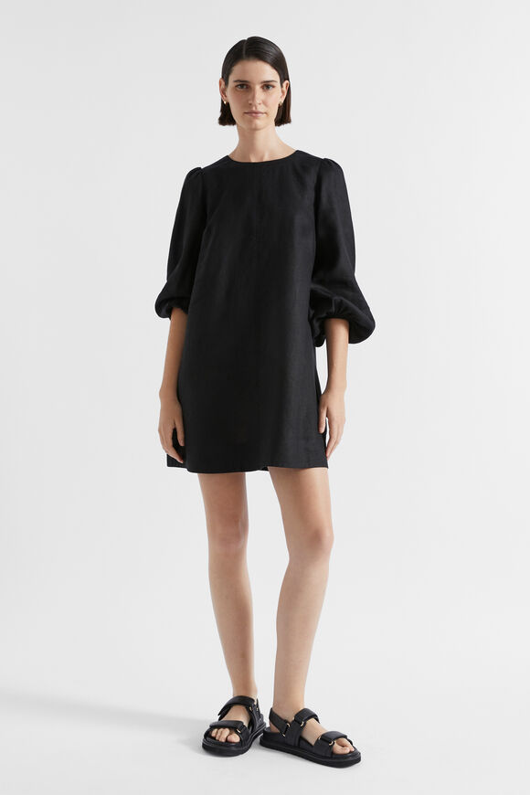Core Linen Mini Dress  Black  hi-res