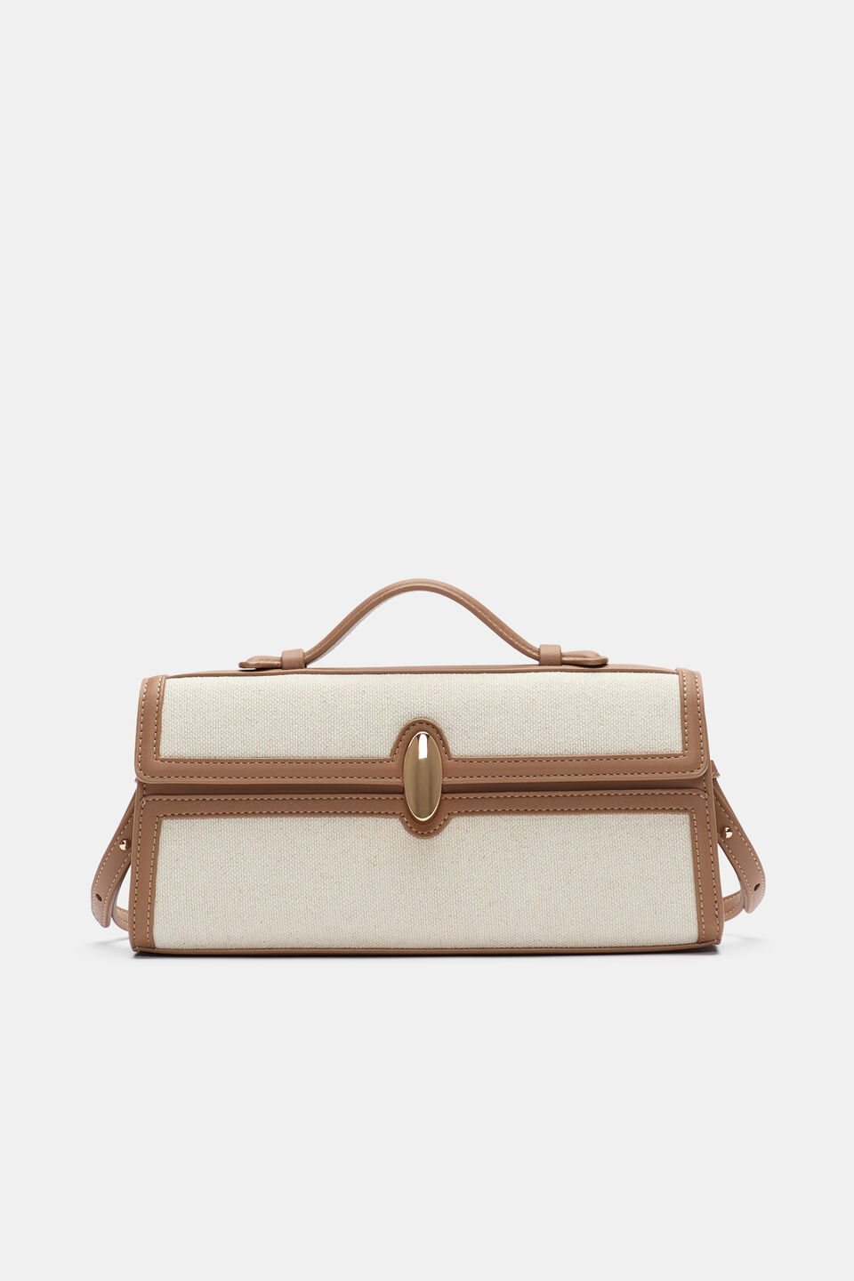 Textured Fabric Clutch  Toffee