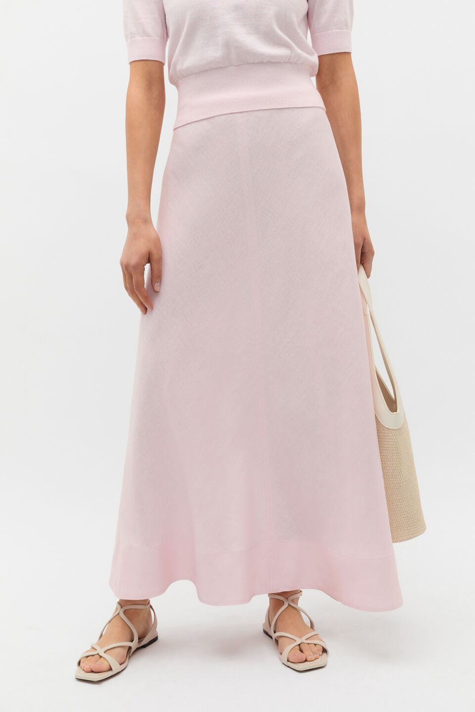 Core Linen Seam Front Skirt  Primrose