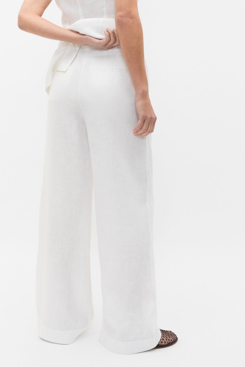 Core Linen Waisted Pant  Whisper White