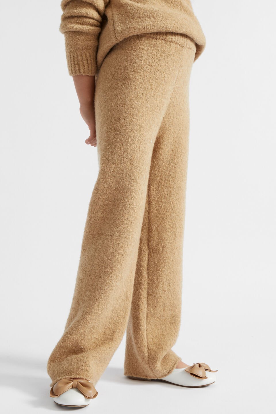Boucle Knit Pant  Caramel